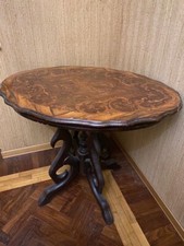 ⚜️ ANTICO TAVOLO ROTONDO LEGNO GAMBA CENTRALE