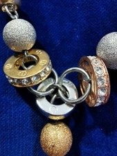 Collana girocollo in metallo con brillantini e elementi glitterati - VINTAGE