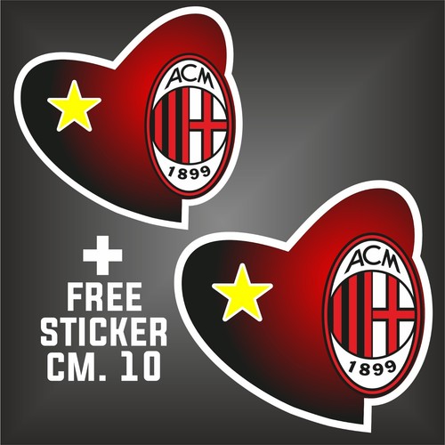Adesivo cuore milan decal - milan,