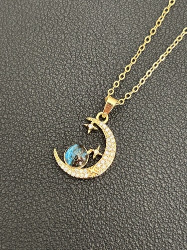 Collana luna placcata - luna, oro