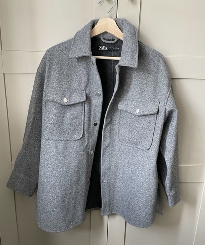 Zara shacket grigio colletto - zara,