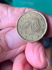 moneta 20 centesimi  Espana Cervantes,  emissione 2001 - circolata -RARA