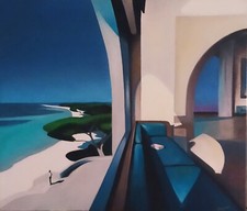 quadro VEDI DESCRIZIONE dipinto mano olio su tela  Paesaggio Surrealista moderno