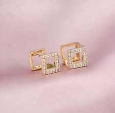 Gemelli quadrati oro strass