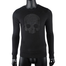 Felpa maglione teschio nero