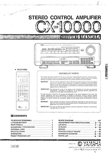 Manuale servizio per yamaha - di,
