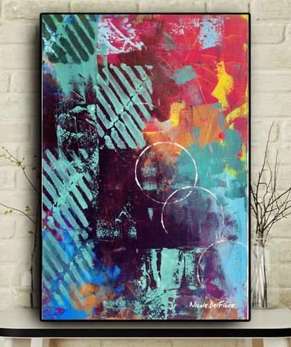 Quadro astratto dipinto mano - quadro,