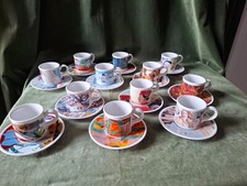 SET 12 TAZZINE CAFFÈ CON PIATTINI DECORATI - TOGNANA LAVAZZA CAFÈ DES ARTS