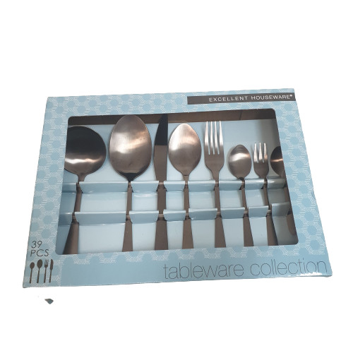 Set posate pezzi grigio - set,
