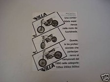 advertising Pubblicità 1980 MOTO VILLA 125-250-410