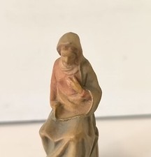 Anri Kuolt Vergine Maria statuina presepe in legno H. 5.7 CM Vintage