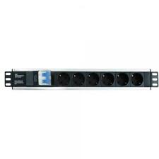 Techly Professional Multipresa 6 Posti da Rack 19'' con Magnetotermico Spina Sch