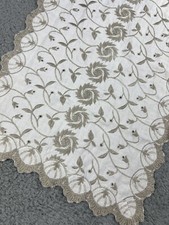 Runner da tavolo shabby chic cottagecore boho countrycore lino capesante beige 13x45