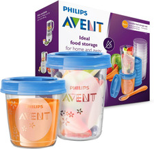 Avent SCF721/20 Set Vasetti per La Conservazione Delle Pappe, 10 Pezzi 180 Ml + 