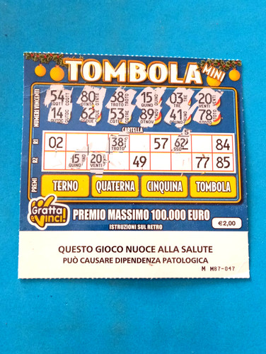 Gratta vinci gioco tombola - e,
