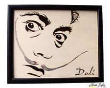 Quadretto In Pirografia Salvador DALÌ, Con Foglia D'argento. Esclusa Cornice
