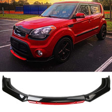 Glossy Black Front Bumper Red