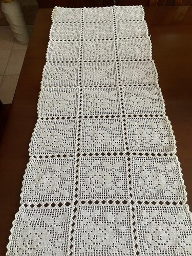 Runner uncinetto cotone - runner,