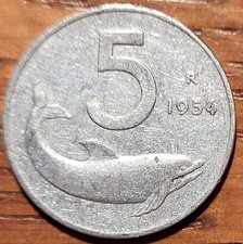 1954 italy lire coin n100 - 5,