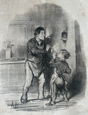 Stampa antica Daumier del XIX