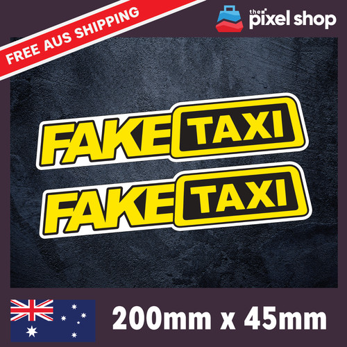 Fake taxi sticker decal - taxi, x2
