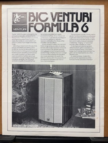 Brochure vintage bic venturi - brochure,