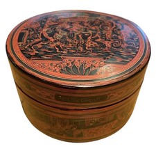Antica scatola Betel lacca