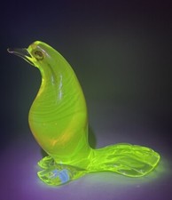 Colomba uccellino vetro Murano Italia veneziano vintage brilla etichetta originale 6”H