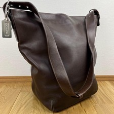 Borsa a tracolla Coach 9151 a forma di secchiello pelle marrone scuro vintage Giappone
