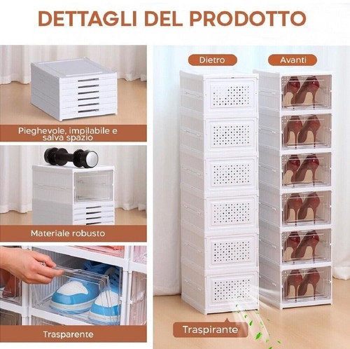 Scarpiera scatole impilabile - scarpiera, 6