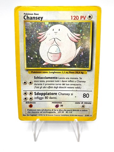 Carta pokemon chansey 102 - pokemon, 3/102