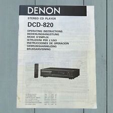 Denon DCD-820 Manuale Istruzioni Funzionante