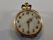 OROLOGIO DA TASCA ORO FINE 800 DIAMETRO 2,5 CM PIETRE SULLA CASSA