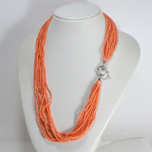 Collana pallini corallo rosa - collana,