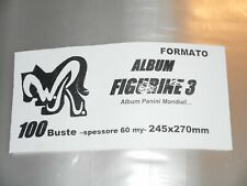 100 BUSTE WR "ALBUM FIGURINE 3" 24,5x27 cm x Album Panini Mondiali e Didattici