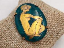 SPILLA VINTAGE OVALE CON IMMAGINE DI DONNA