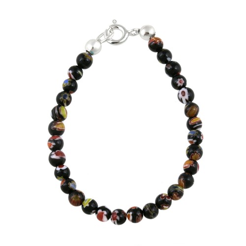 925 argent noir murano verre - argent,