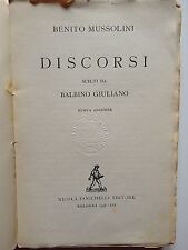 LIBRO ANTICO BROSSURE "DISCORSI" 1938 BENITO MUSSOLINI