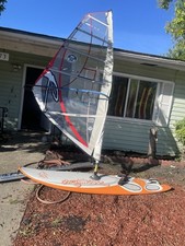 windsurfing board and sail