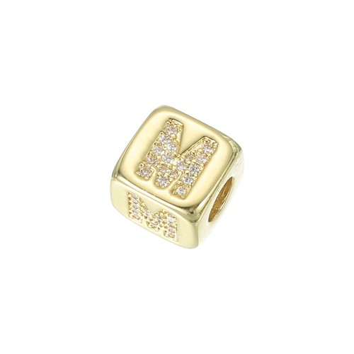 Perline cubo lettere strass - perline,