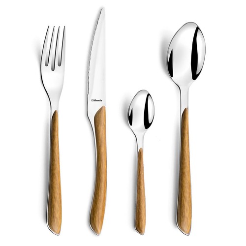 Set cubiertos mango madera - mango,