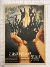 Cartolina  Collezione 7 Reggimento CC.NN. Fiamme Nere Viva La Muerte O.M.S Cuneo
