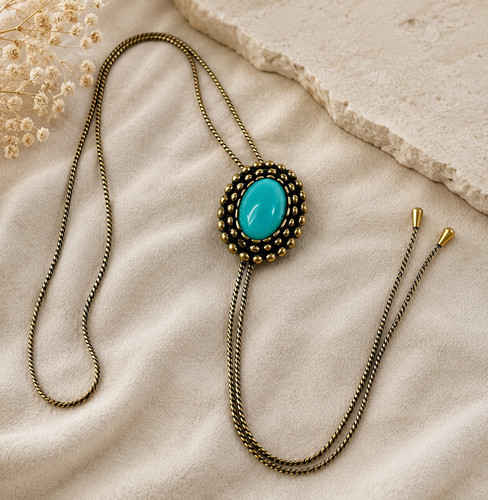 Collana cravatta bolo - , turchese