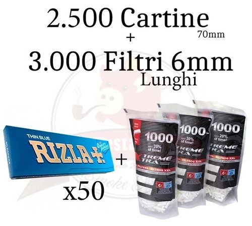 500 cartine rizla - 2.500, blu