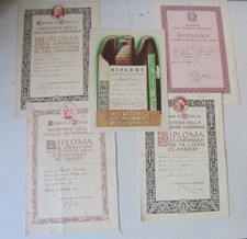 5 VECCHI DIPLOMI SCUOLA ANNI