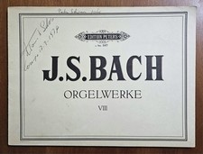 J. S. Bach - Orgelwerke VIII - Edition Peters No. 247. Spartiti Organo