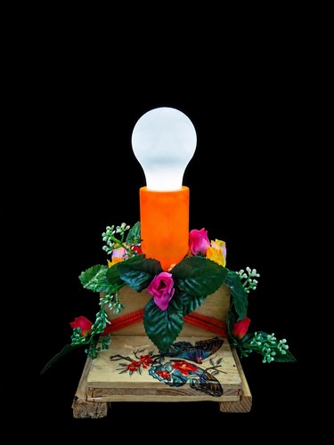 Lampada fiori con luci - lampada, a