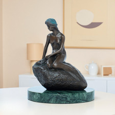 Scultura Sirena Bronzo Bronzo