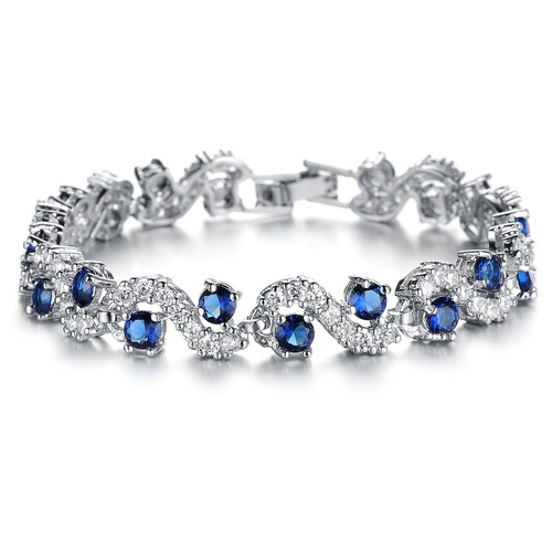 Bracciale blu zirconi design