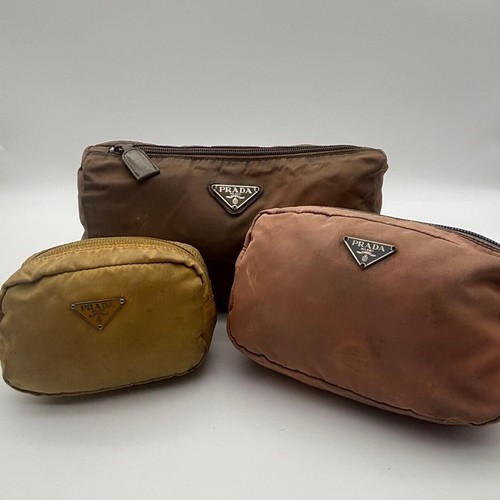 Prada tessuto nylon pouch set - nylon,